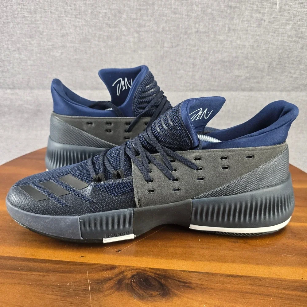 Adidas Dame 3 Mens Basketball Shoes Blue‎ Black Sneakers BB8271 Size 12